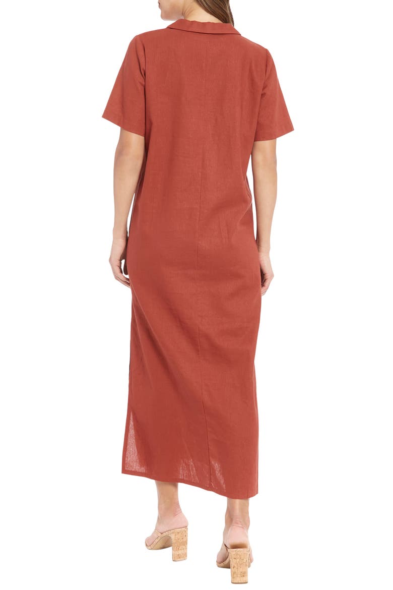 V-Neck Maxi Dress, Alternate, color, MINERAL RED