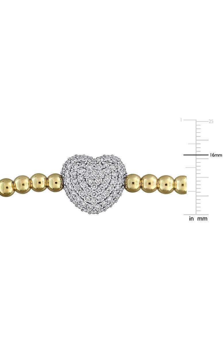 Julianna B. Diamond Heart Cluster Beaded Bangle 14k, Alternate, color, 14K Gold