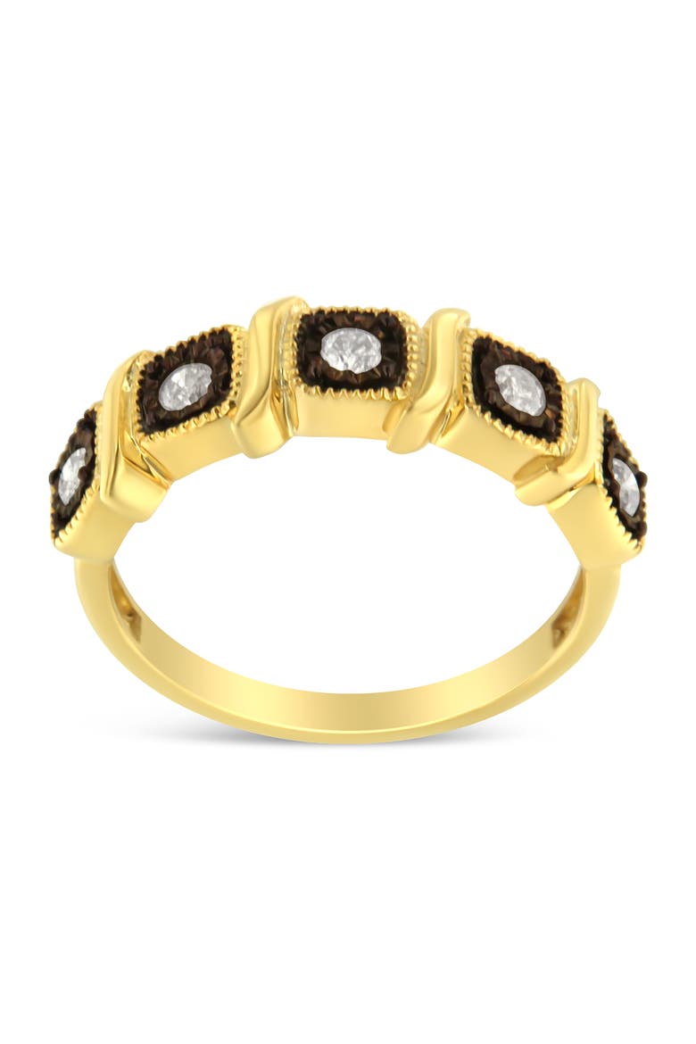 10K Yellow Gold Over Silver Miracle-Set 1/4 Cttw Diamond 5-Stone Ring Band, Main, color, Yellow Gold over Silver