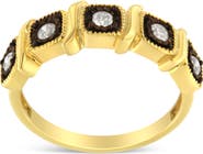 Haus of Brilliance 10K Yellow Gold Over Silver Miracle-Set 1/4 Cttw Diamond 5-Stone Ring Band