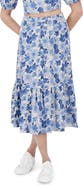 Lucky Brand Floral Two-Piece Crop Top & Midi Skirt