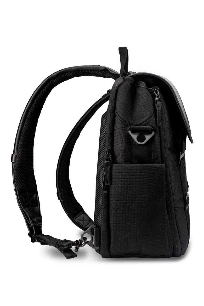 Willow Recycled Ocean Plastic Convertible Backpack Diaper Bag, Alternate, color, BLACK