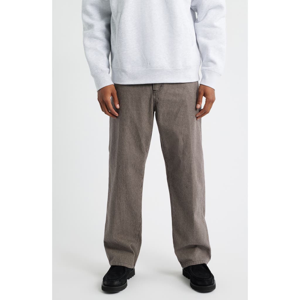 Obey Classic Baggy Plaid Jeans In Neutral