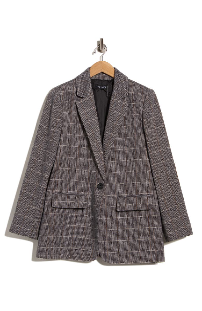 Love Token Riley Notch Lapel Blazer, Alternate, color, Navy