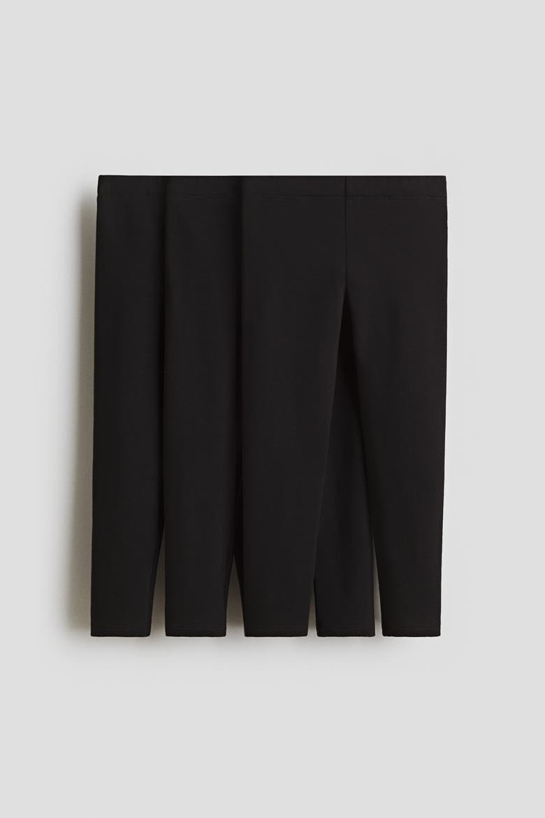 3-pack Brushed-inside Jersey Leggings, Main, color, Black