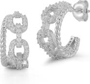 GLAZE JEWELRY 14K Gold Plated Silver Link Hoop Earrings