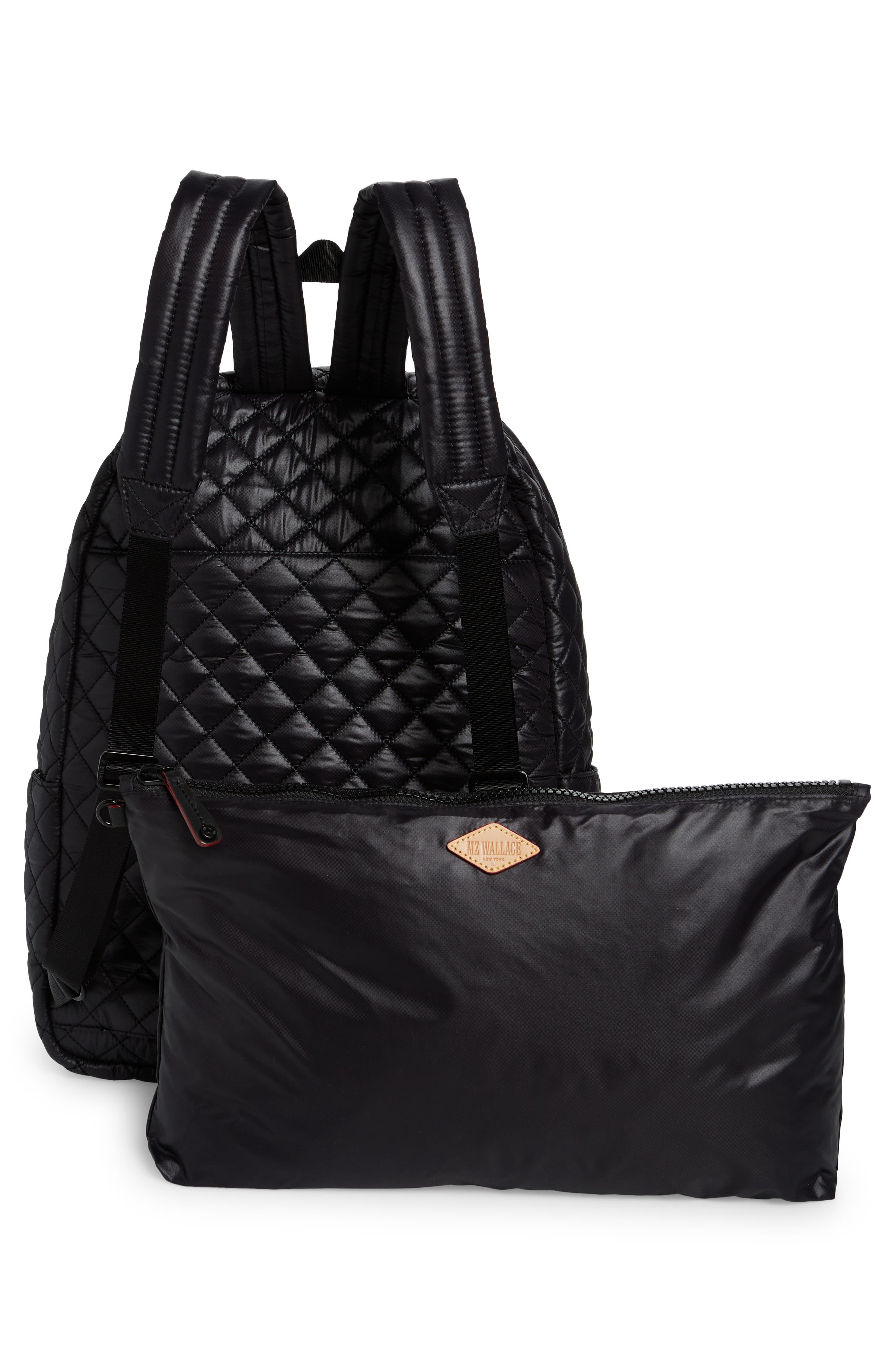 MZ Wallace Metro II Quilted Nylon Backpack, Alternate, color, Black