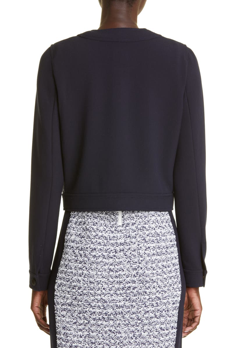 ST. JOHN Mixed Media Crop Jacket, Alternate, color, 