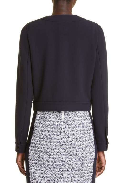 St John St. John Collection Mixed Media Crop Jacket In Black