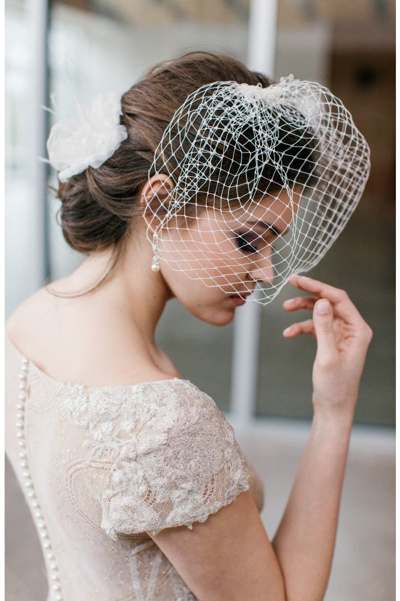 Dixie Birdcage Veil, Alternate, color, LIGHT IVORY