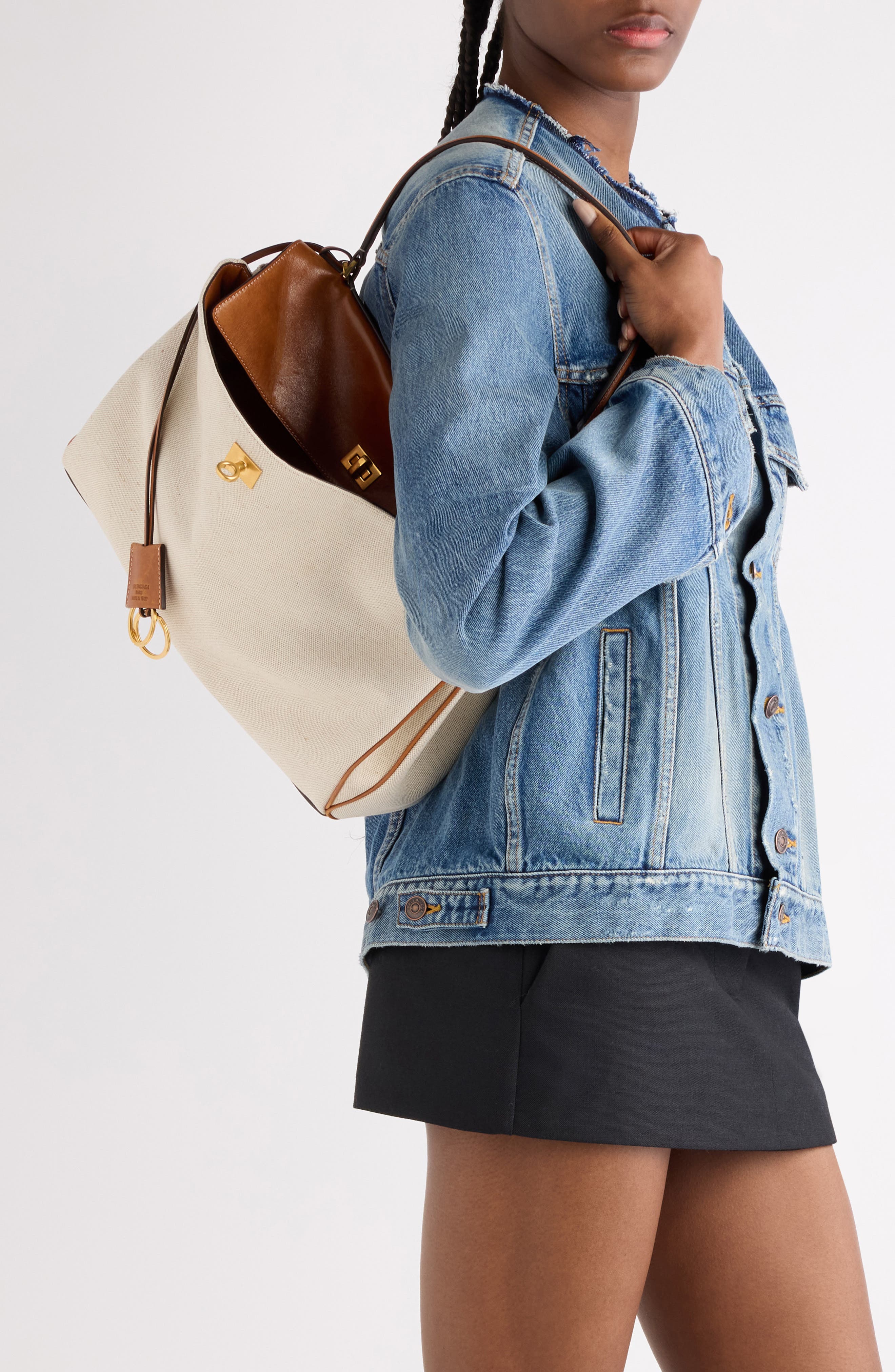 Medium Rodeo Mixed Media Shoulder Bag, Alternate, color, 9228 NATURAL/ TAN COWBOY
