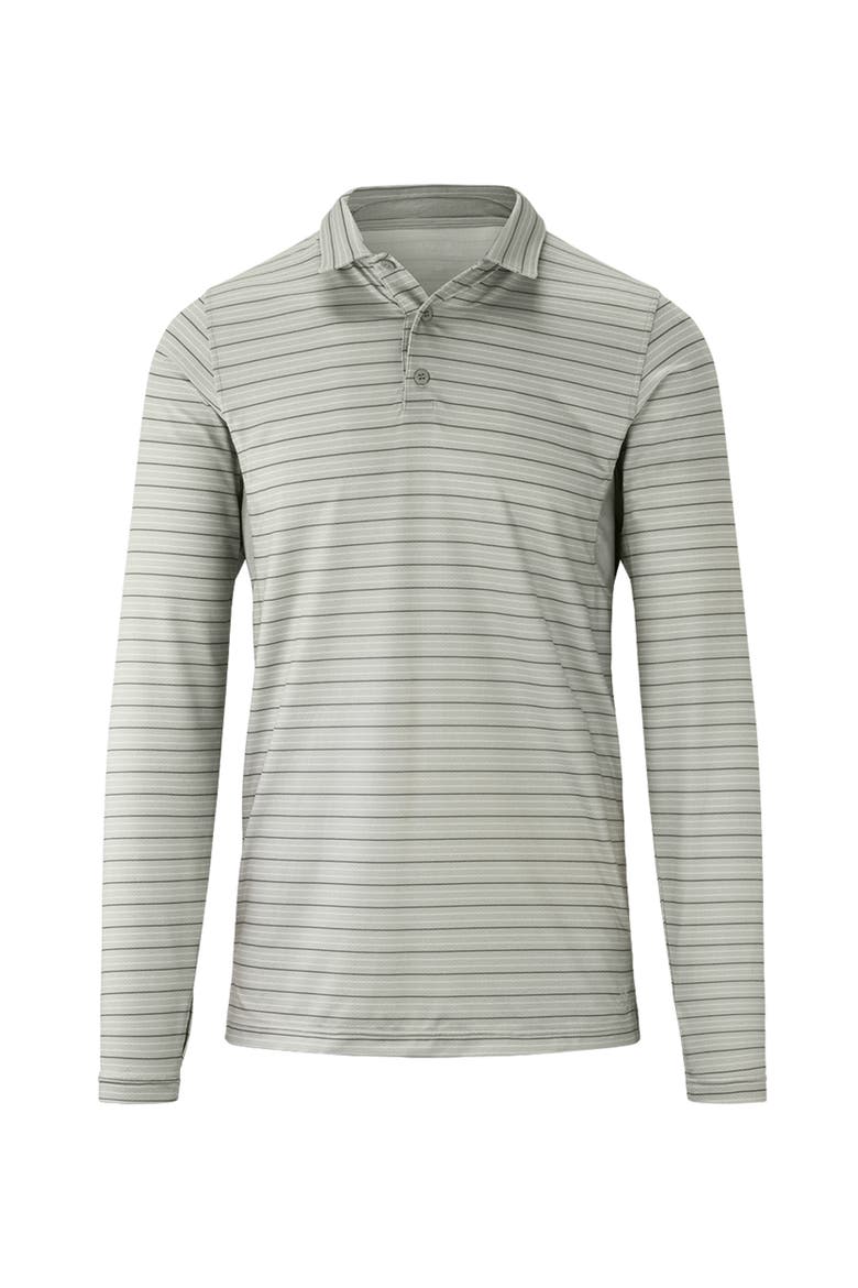 Long Sleeve Performance Polo, Main, color, Stone Eagle Stripe