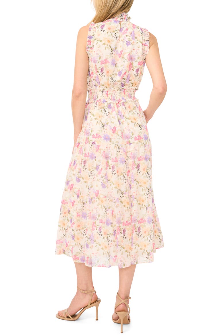 Floral Mock Neck Midi Dress, Alternate, color, NEW IVORY