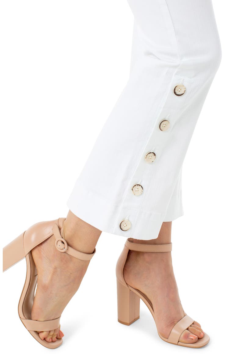 High Waist Button Hem Kick Flare Jeans, Alternate, color, BRIGHT WHITE