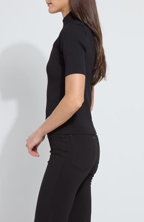 Lyssé Lysse Bernadette Mock Neck Short Sleeve Sweater In Black
