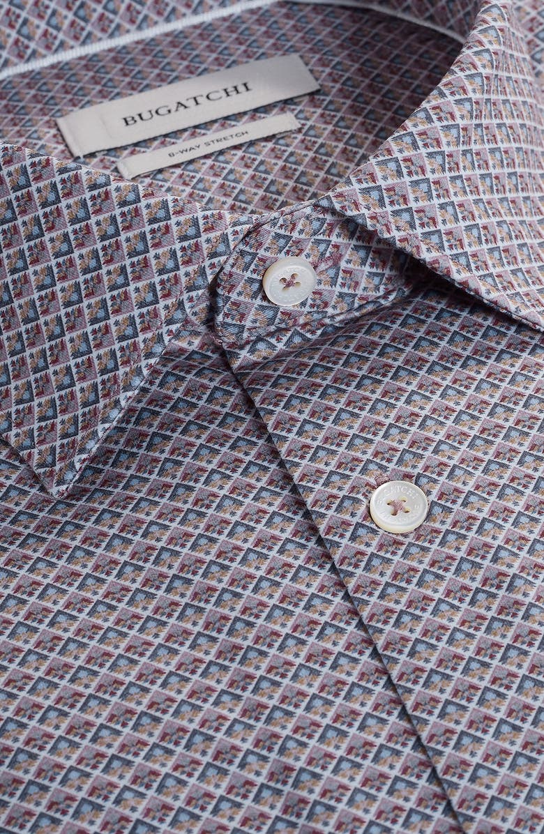Bugatchi James OoohCotton<sup>®</sup> Diamond Geo Button-Up Shirt, Alternate, color, Wood Rose