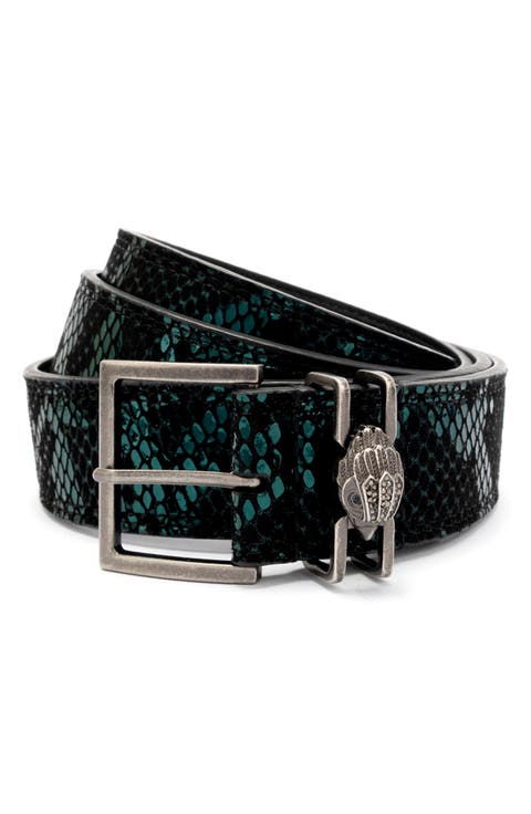Shoreditch Snakeskin Embossed Leather Belt