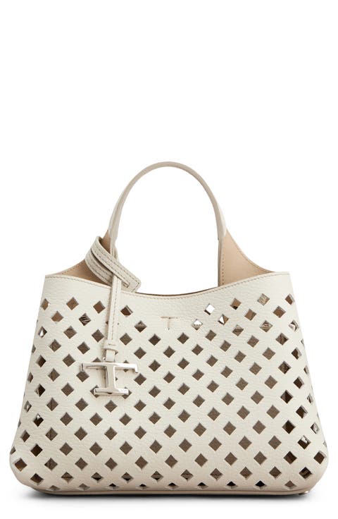 Apa Perforated Leather Top Handle Bag