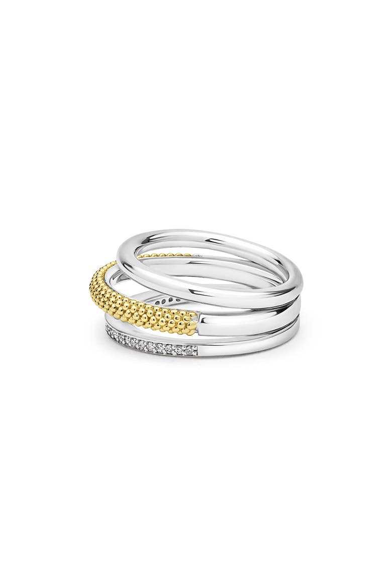 Caviar Lux Pavé Diamond Ring, Alternate, color, TWO-TONE