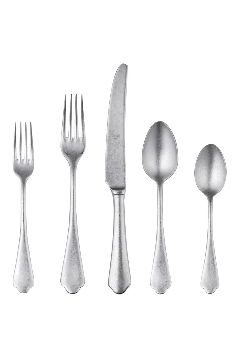 Dolce Vita 5-Piece Flatware Set, Main, color, DISTRESSED STAINLESS