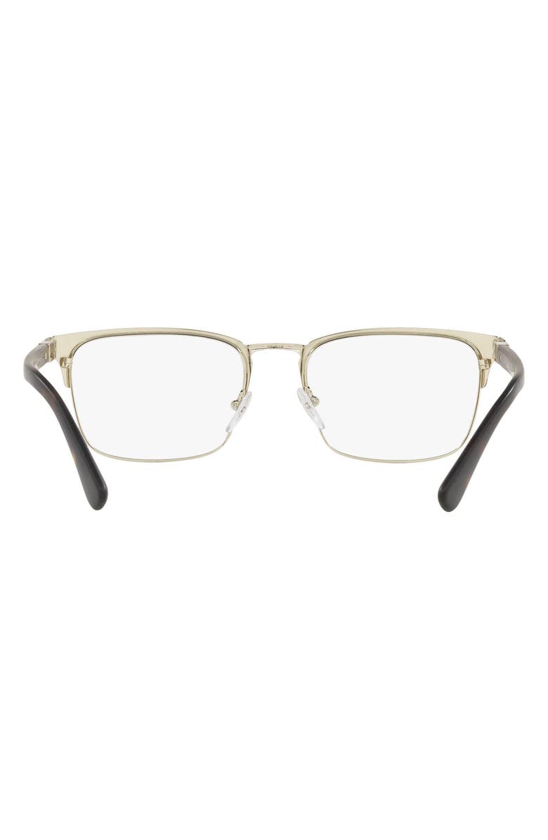 Prada 55m Rectangle Optical Glasses, Alternate, color, Matte Pale Gold