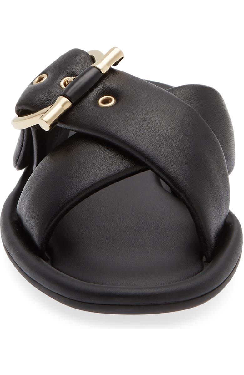 FERRAGAMO Elyzia Gancio Buckle Slide Sandal, Alternate, color, Black
