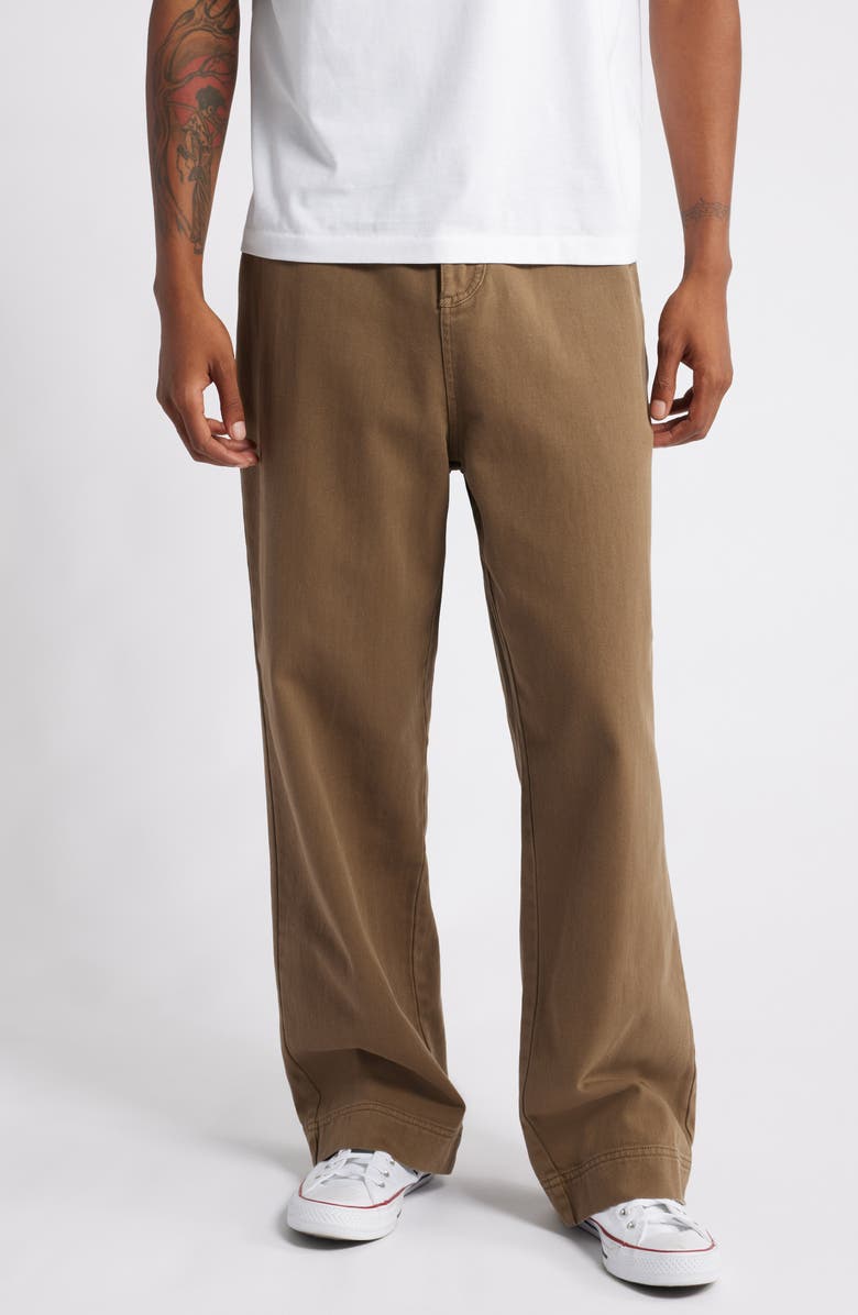 Elwood Everyday Straight Leg Pants, Main, color, Dull Brown