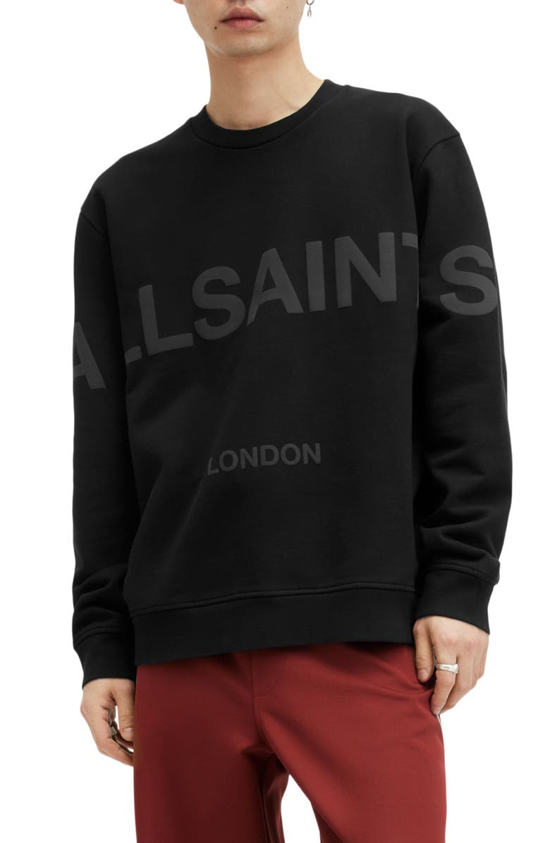 AllSaints Biggy Logo Graphic Sweatshirt, Main, color, 