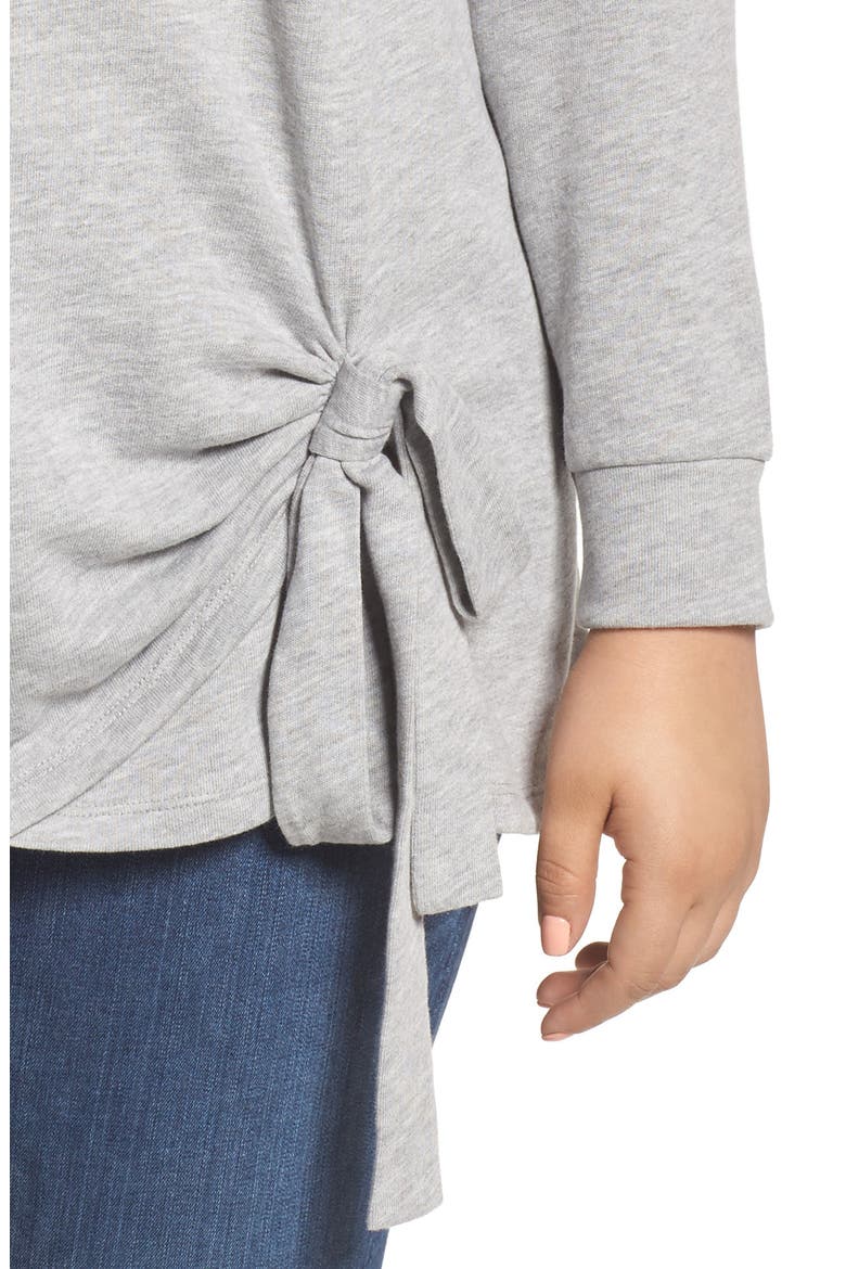 Tie Knot Sweatshirt, Alternate, color, GREY HEATHER