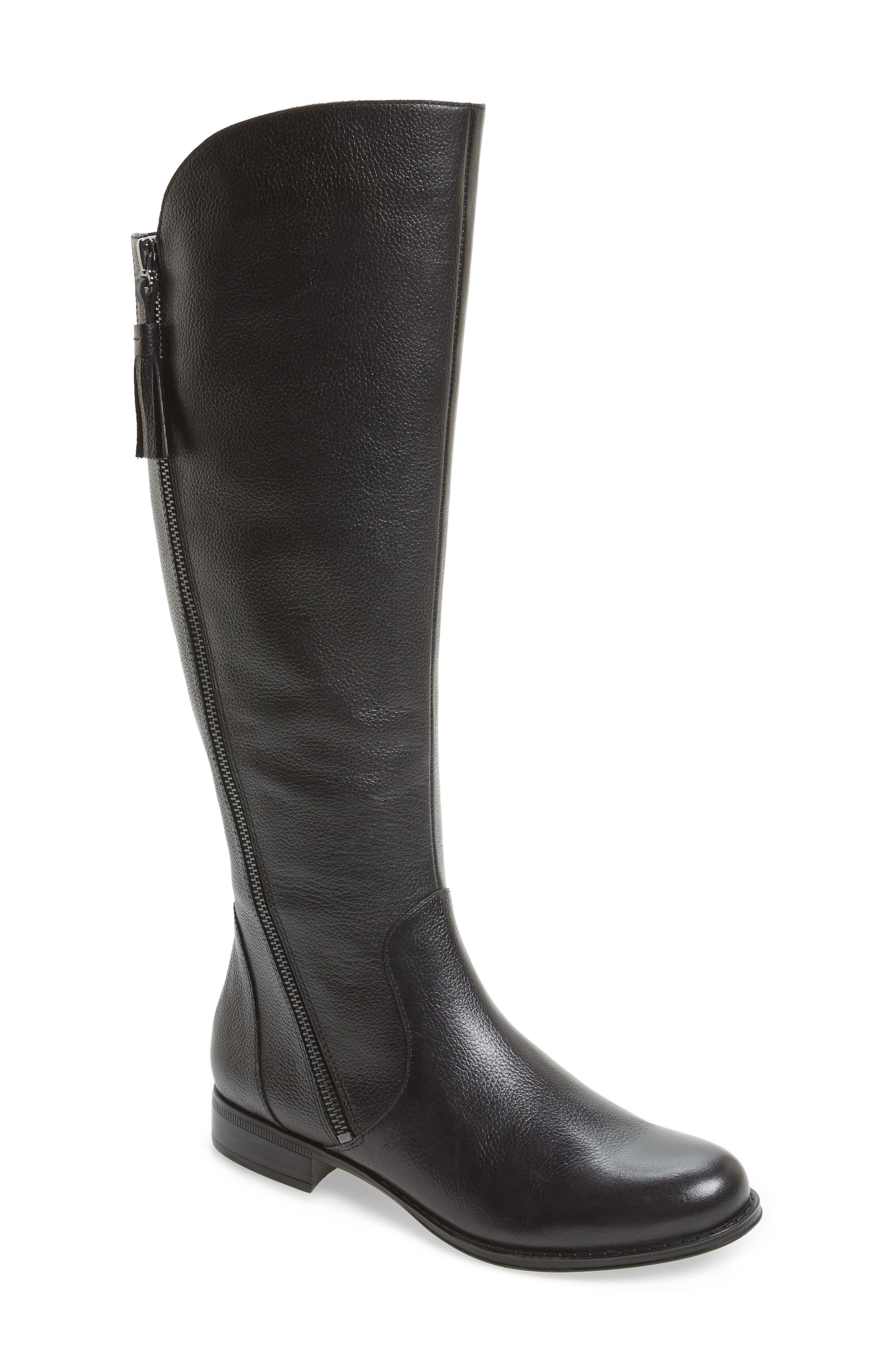 Jinnie Tall Boot, Main, color, BLACK LEATHER