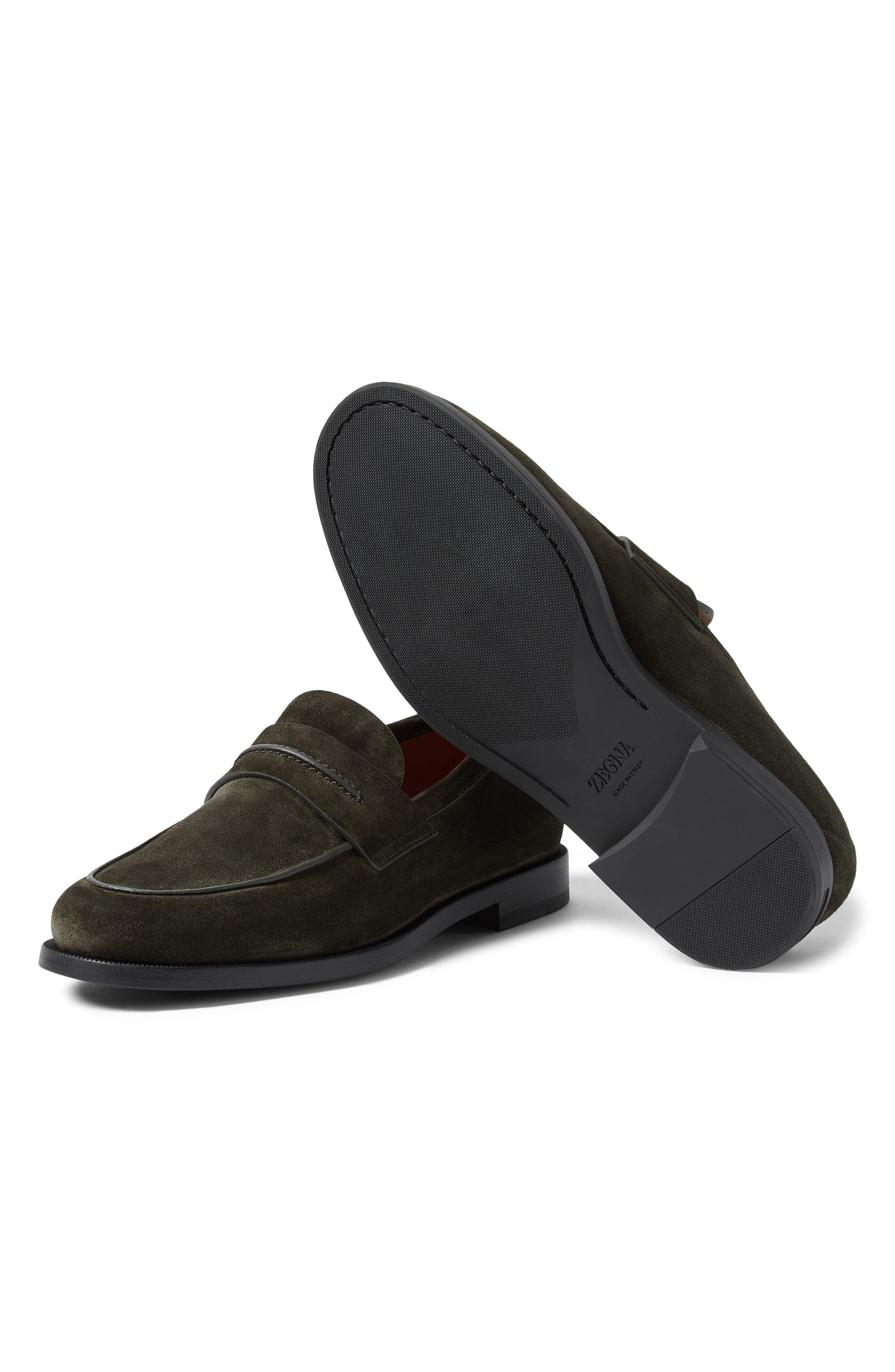 Suede Driving Loafer, Alternate, color, DARK OLIVE GREEN