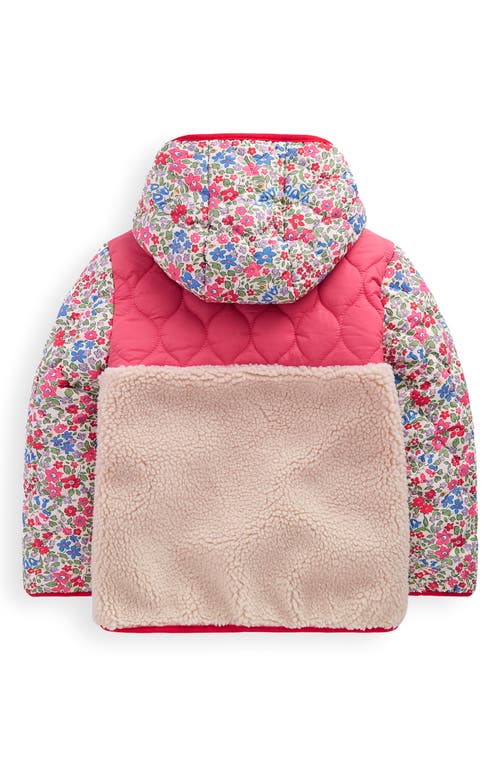 Mini Boden Kids' Mixed Fleece & Quilted Jacket In Multi