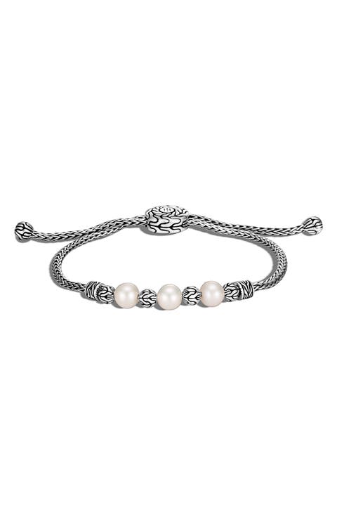 Classic Chain Pearl Pull Through Bracelet