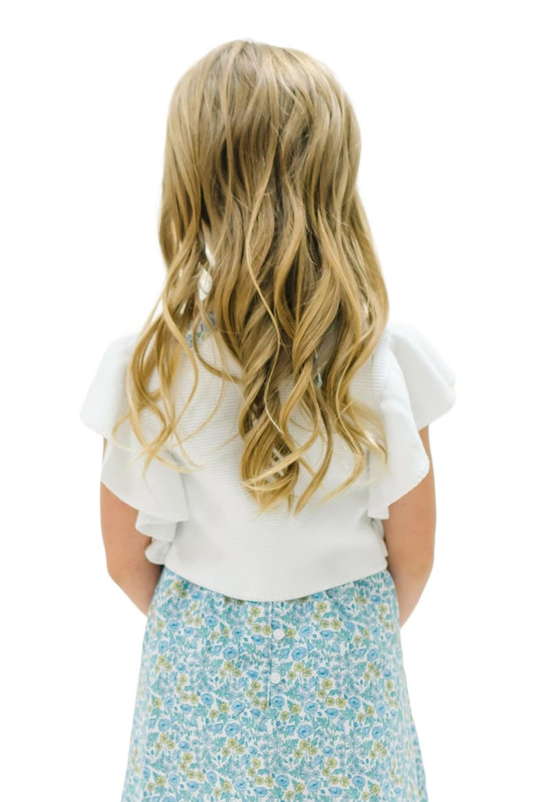 Girls' Ruffle Sleeve Sweater Vest, Kids, Alternate, color, White