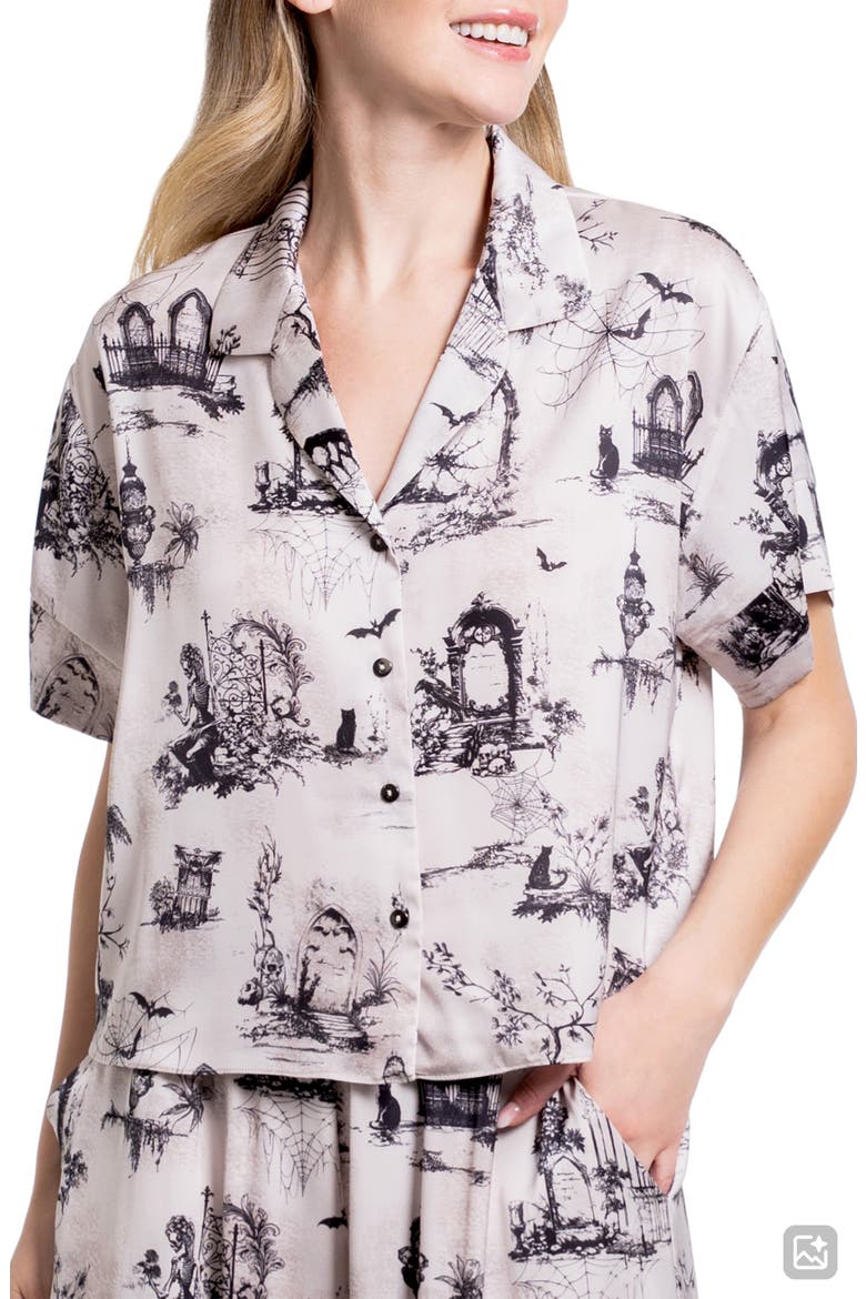 Erie Toile Satin Pajamas, Alternate, color, ERIE TOILE