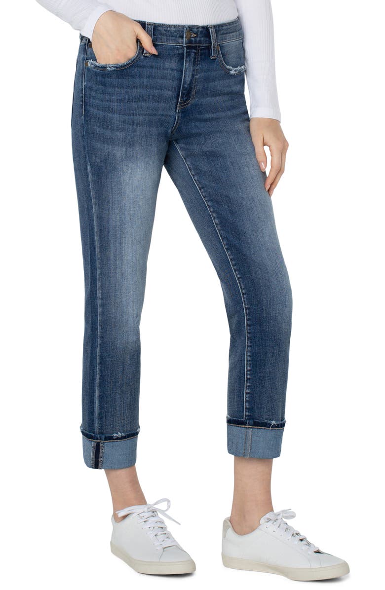 Liverpool Los Angeles Marley High Waist Cuffed Girlfriend Jeans, Main, color,