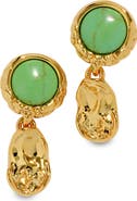 Alexis Bittar Brut Reconstituted Turquoise Coin Drop Earrings