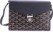 Pre-Owned Goyard Chypre Wallet on Strap Coated Canvas with Leather