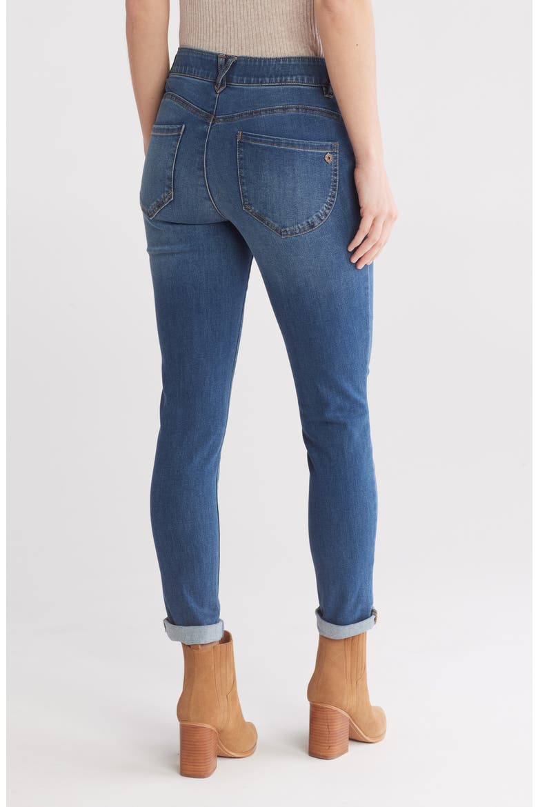 Ankle Skimmer Roll Cuff Skinny Jeans, Alternate, color, MID BLUE