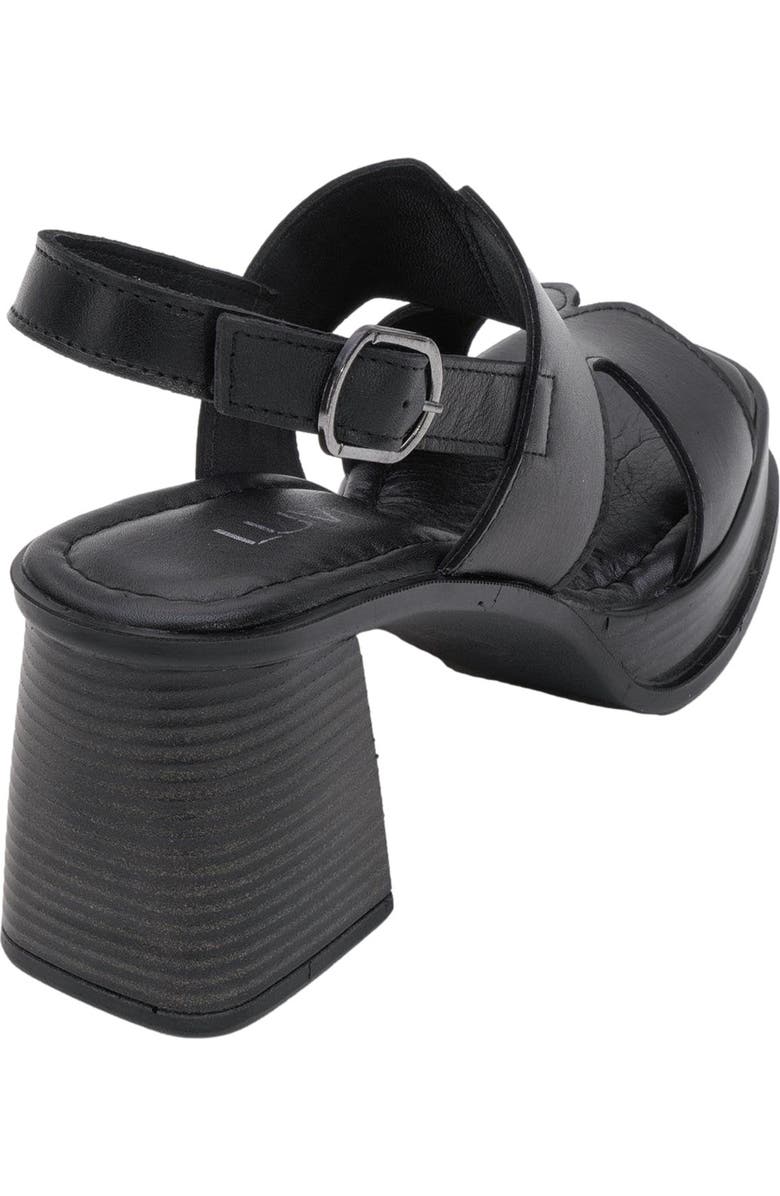 Forever & Always Shoes Zennia Leather Platform Sandal, Alternate, color, Black Leather