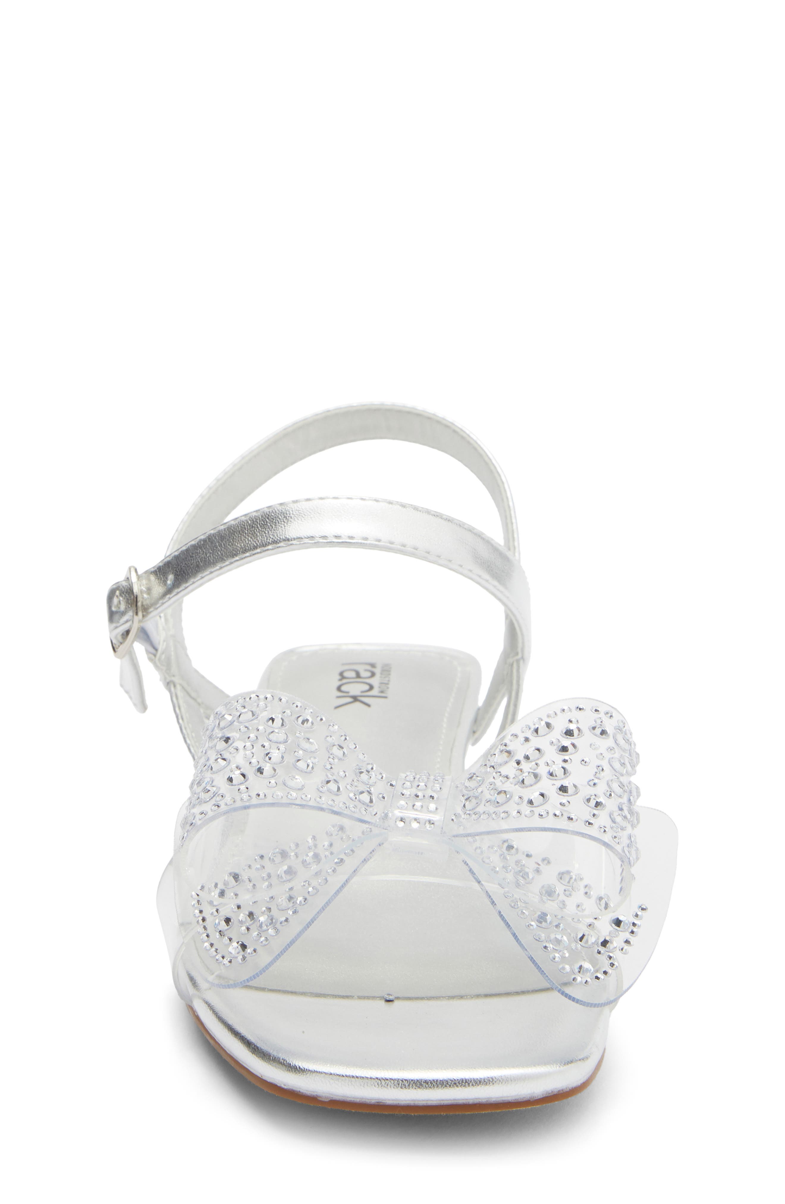 NORDSTROM RACK Kids' Samantha Clear Heel Sandal, Alternate, color, Silver Metallic
