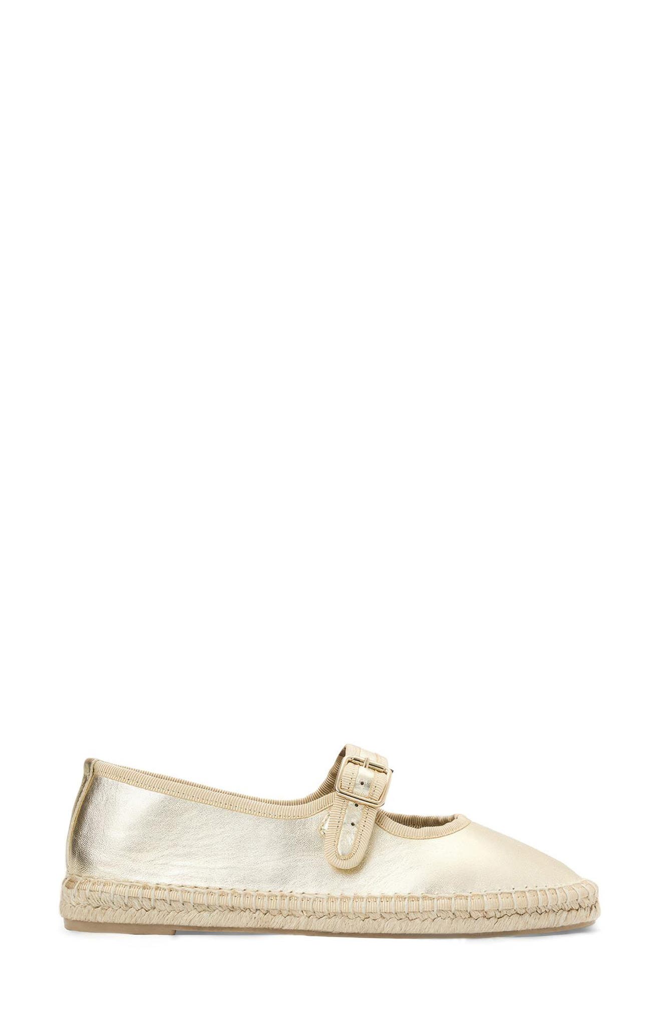 Acora Leather Mary Jane Espadrille Flat, Alternate, color, CHAMPAGNE METALLIC