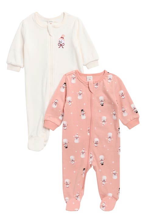 Snowman 2-Pack Footed Pajamas