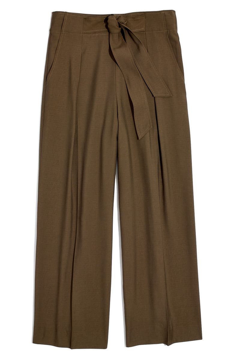 Madewell Tie Front Wide Leg Pants, Alternate, color, 