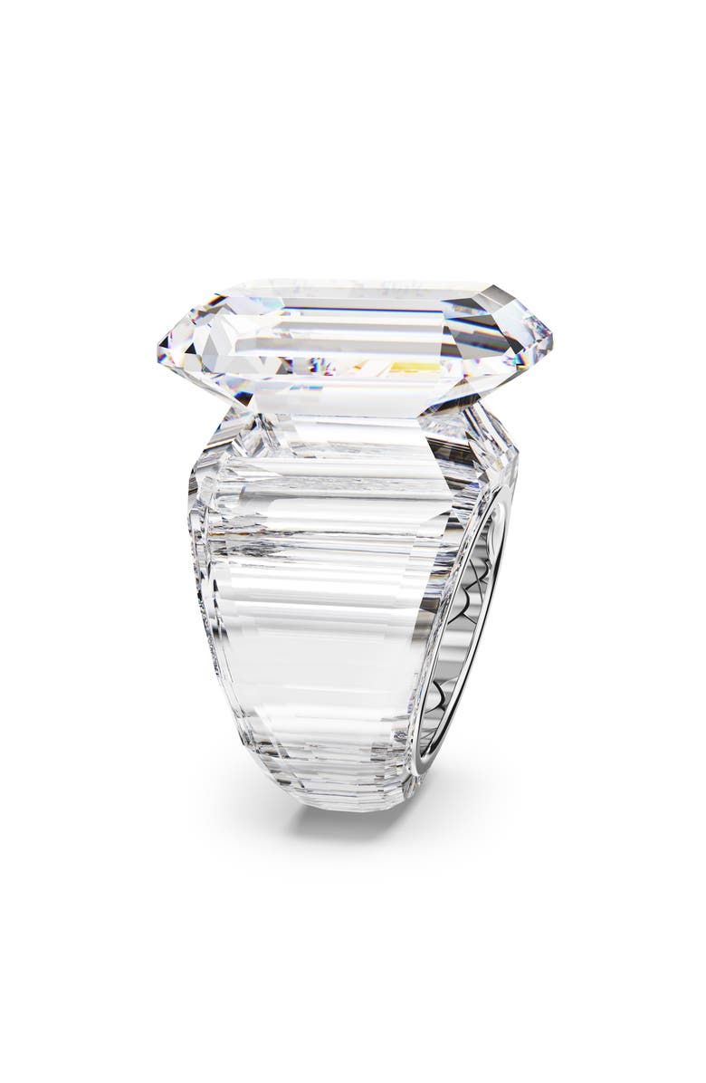 Swarovski Lucent Cocktail Ring, Alternate, color, Silver/ White