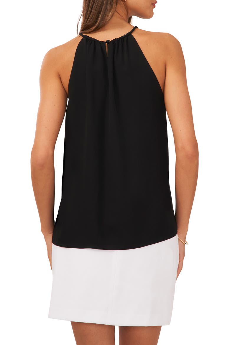 Keyhole Sleeveless Top, Alternate, color, RICH BLACK