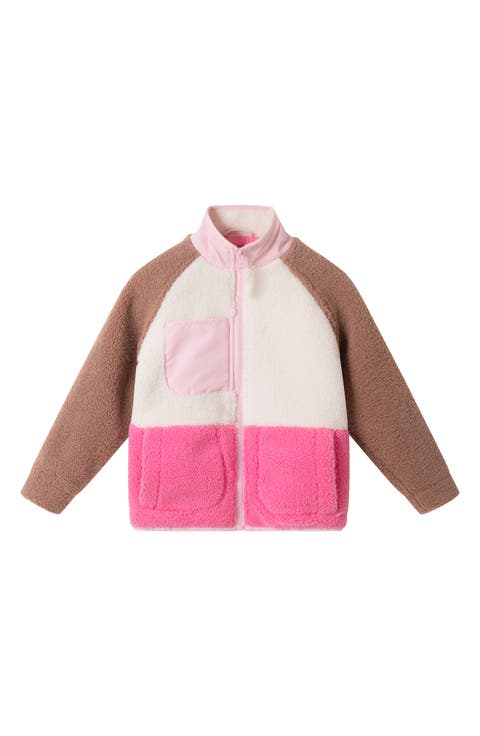 Kids' Colorblock Faux Shearling Zip Jacket