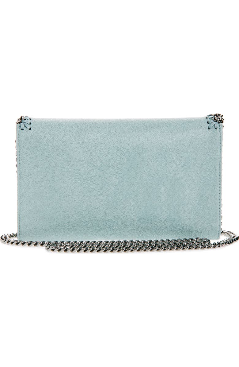 Stella McCartney Mini Falabella Shaggy Dear Faux Leather Crossbody Bag, Alternate, color, Ice Blue