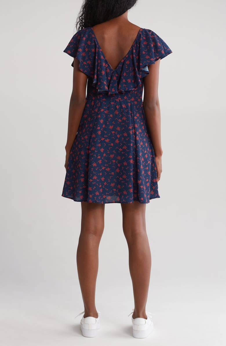 WISHLIST Flutter Sleeve Fit-and-Flare Dress, Alternate, color, 