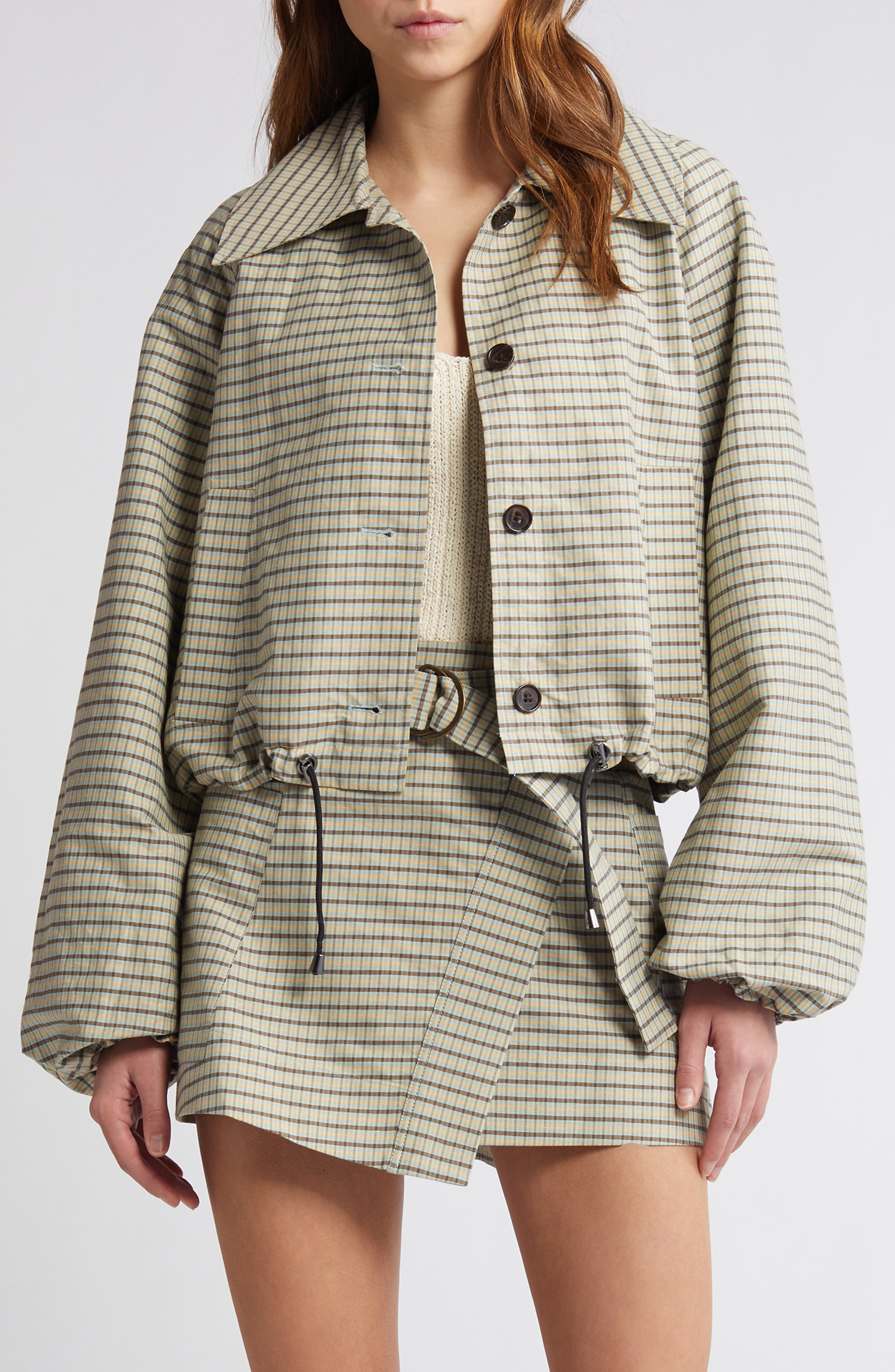 North Check Cotton & Linen Jacket